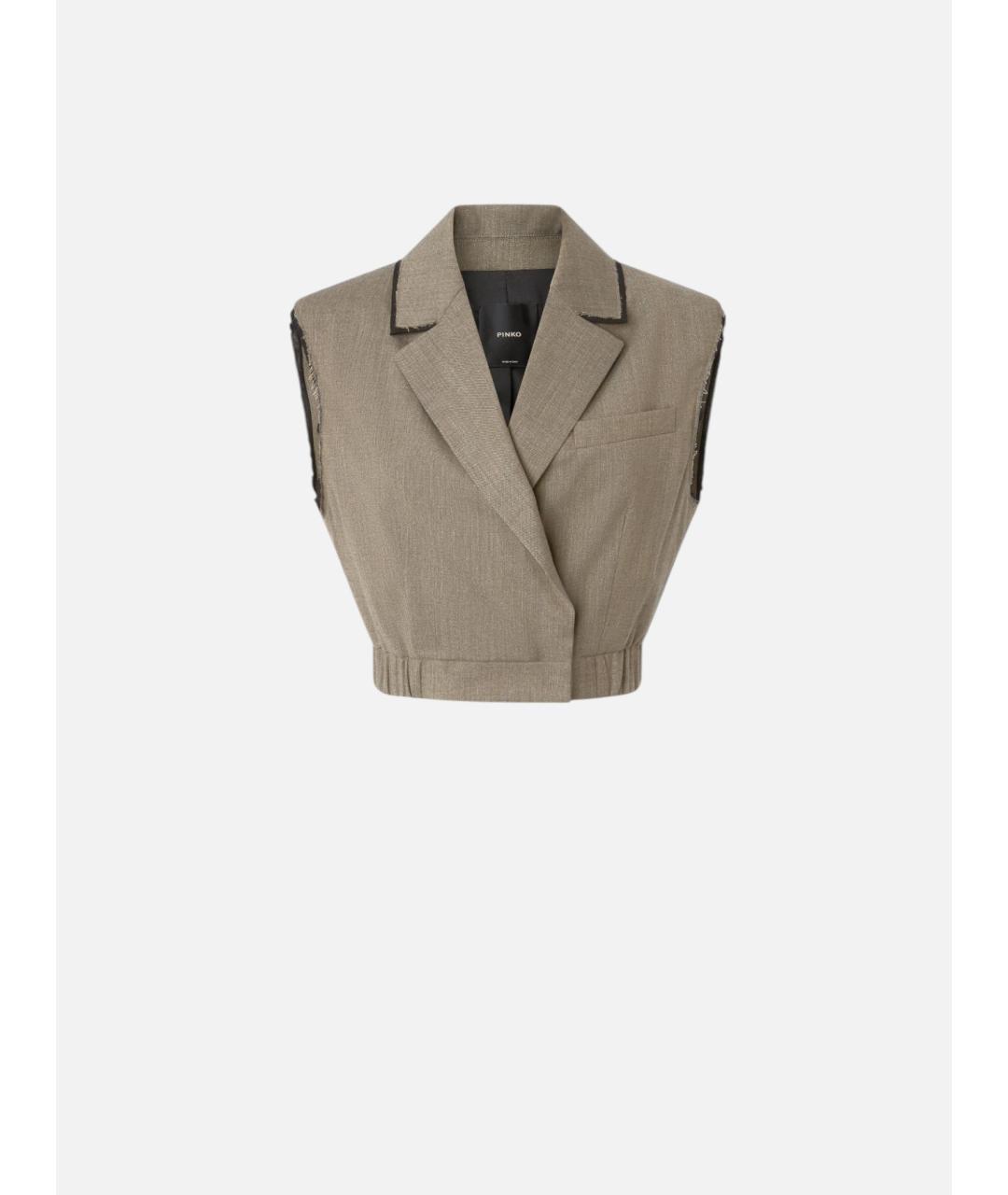 PINKO Серый шерстяной жилет, фото 6