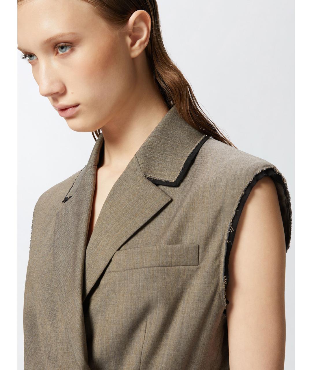 PINKO Серый шерстяной жилет, фото 4