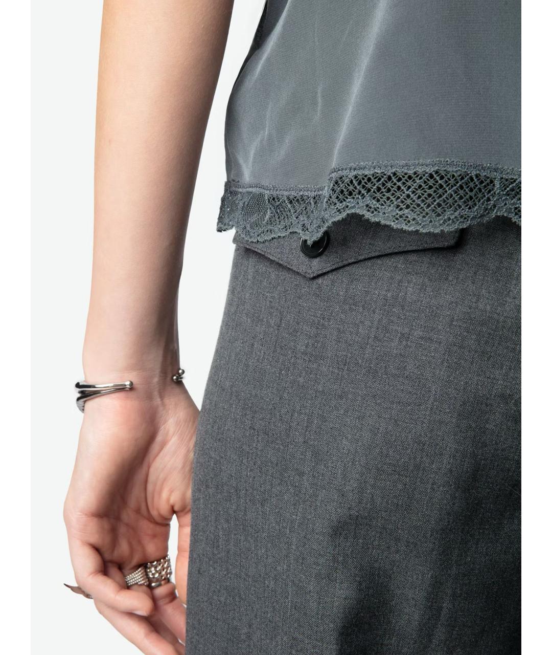 ZADIG & VOLTAIRE Серая шелковая майка, фото 5