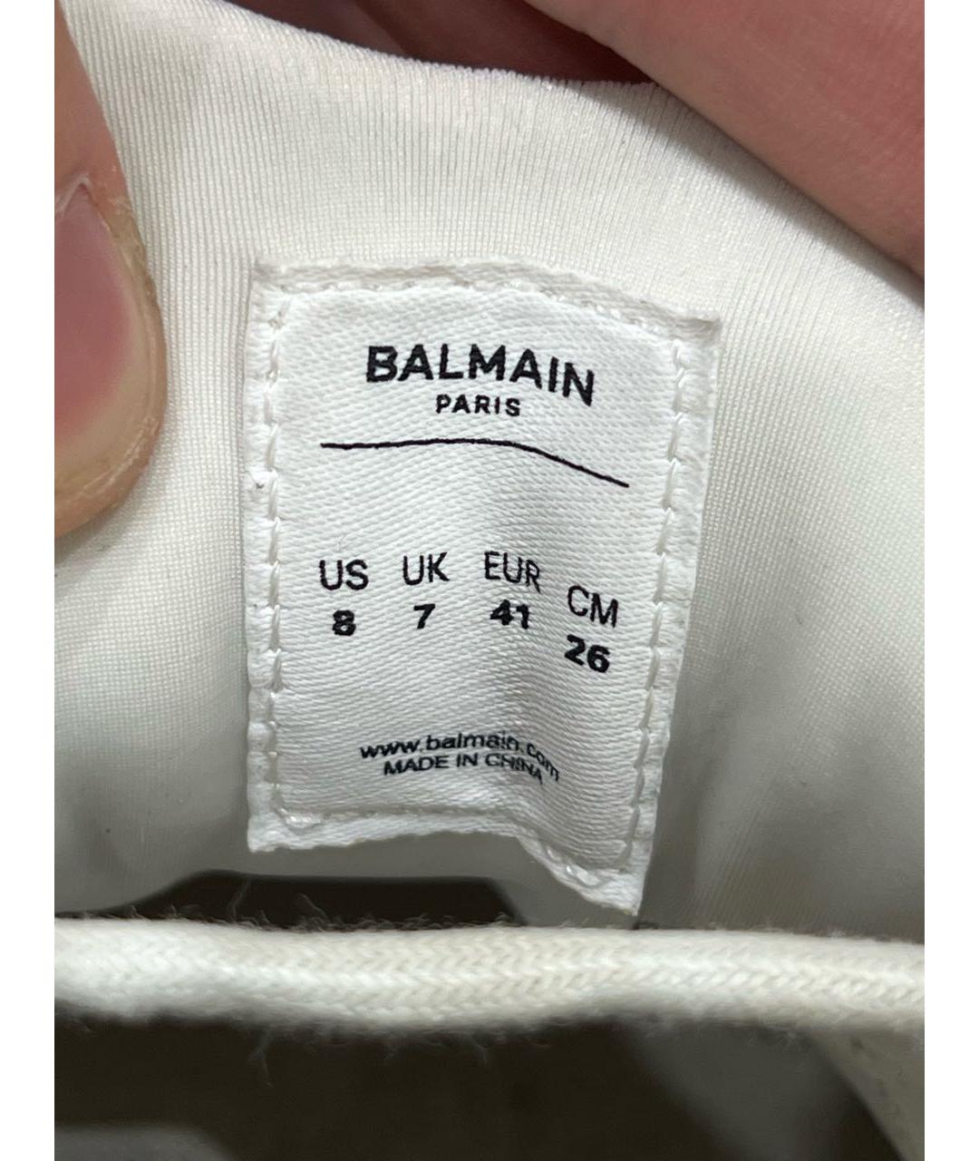 BALMAIN Белые неопреновые кроссовки, фото 4