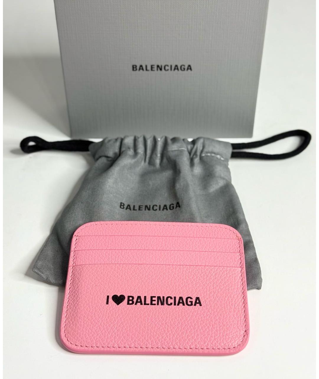 BALENCIAGA Розовый кожаный кардхолдер, фото 5