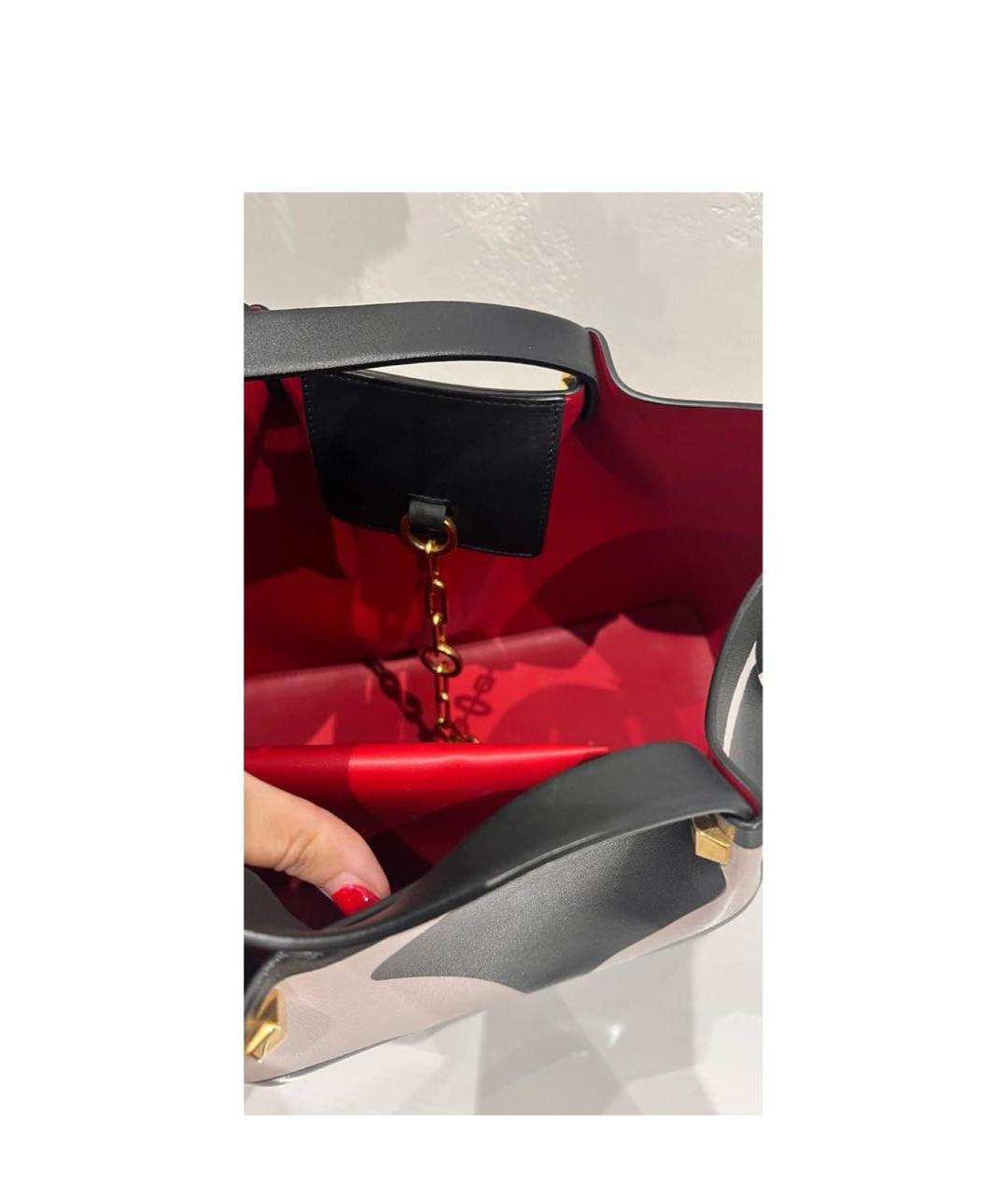 VALENTINO Черная кожаная сумка через плечо, фото 7