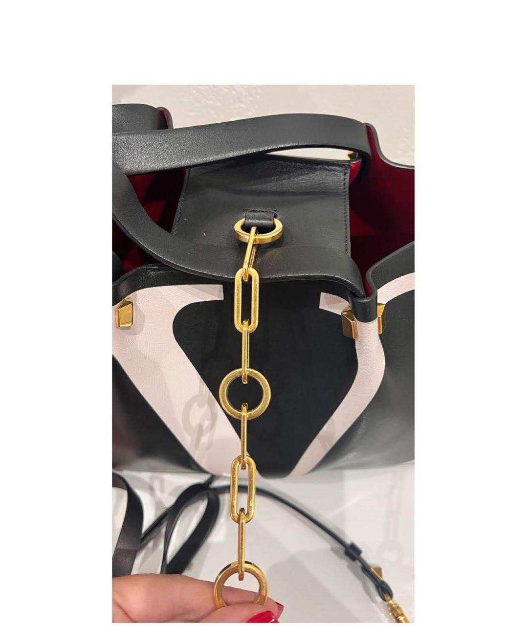 VALENTINO Черная кожаная сумка через плечо, фото 8