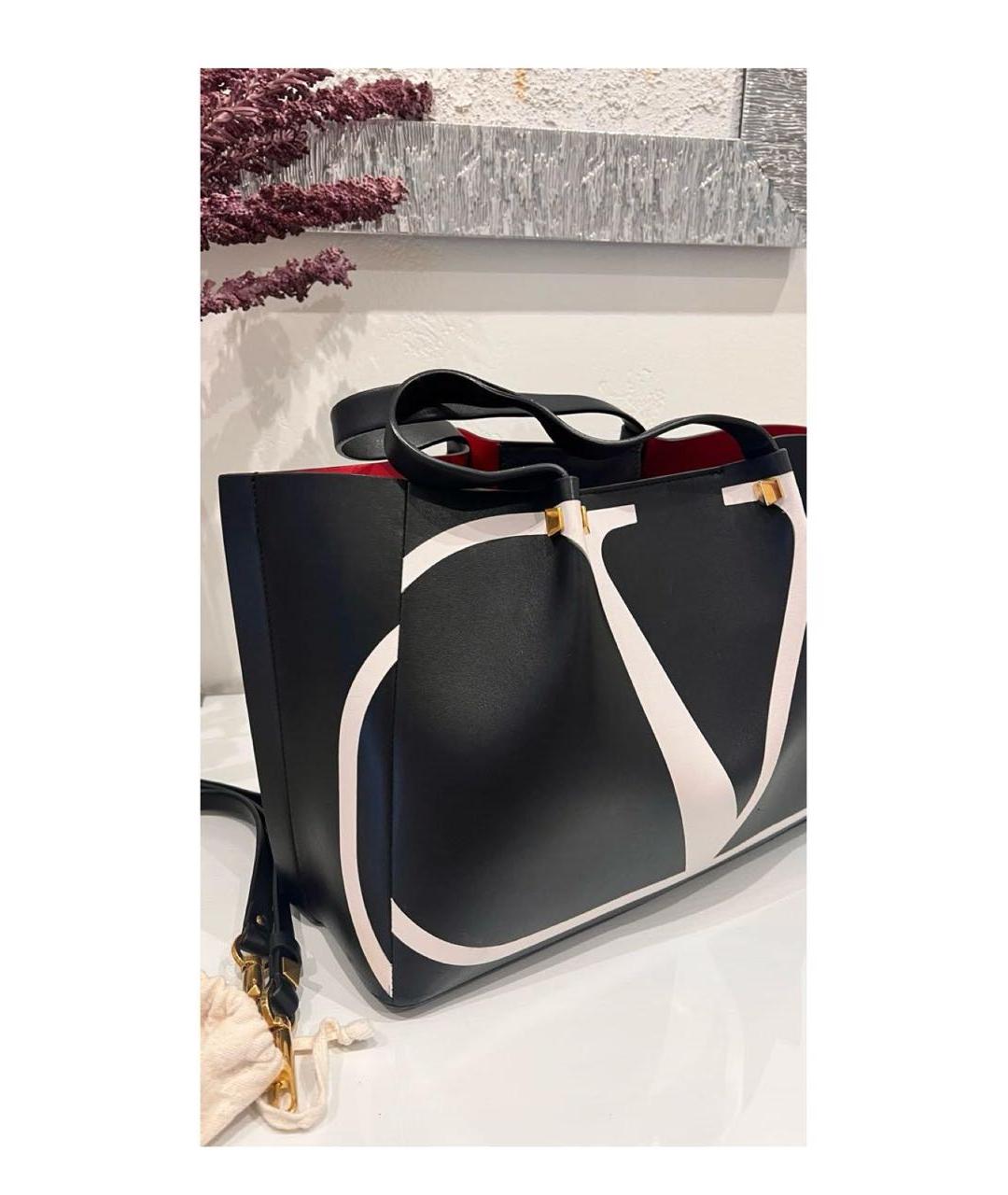 VALENTINO Черная кожаная сумка через плечо, фото 6