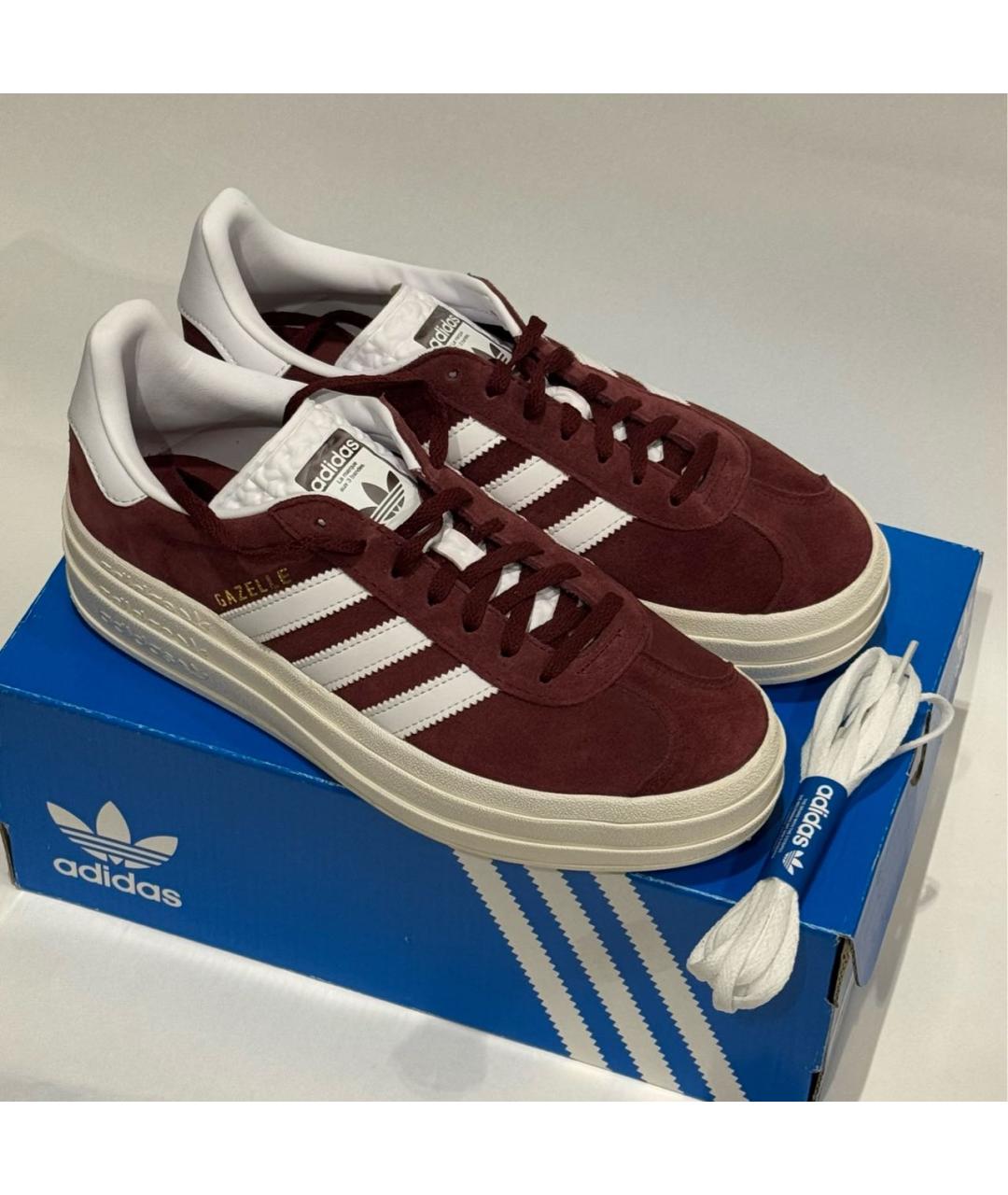 ADIDAS Бордовые замшевые кеды, фото 5