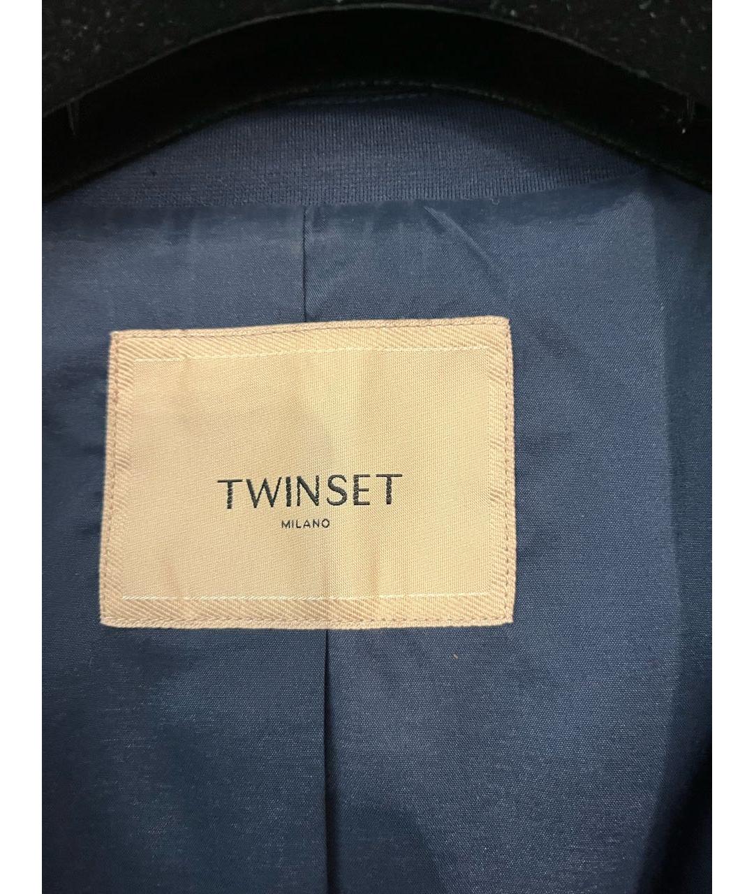 TWIN-SET Синий вискозный костюм с брюками, фото 6
