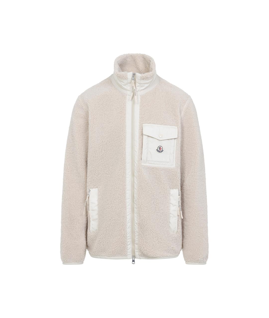 MONCLER Бежевая полиэстеровая куртка, фото 1