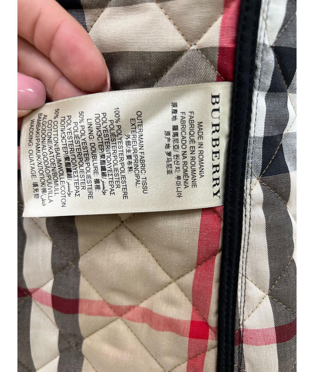 BURBERRY Черная полиэстеровая куртка, фото 5