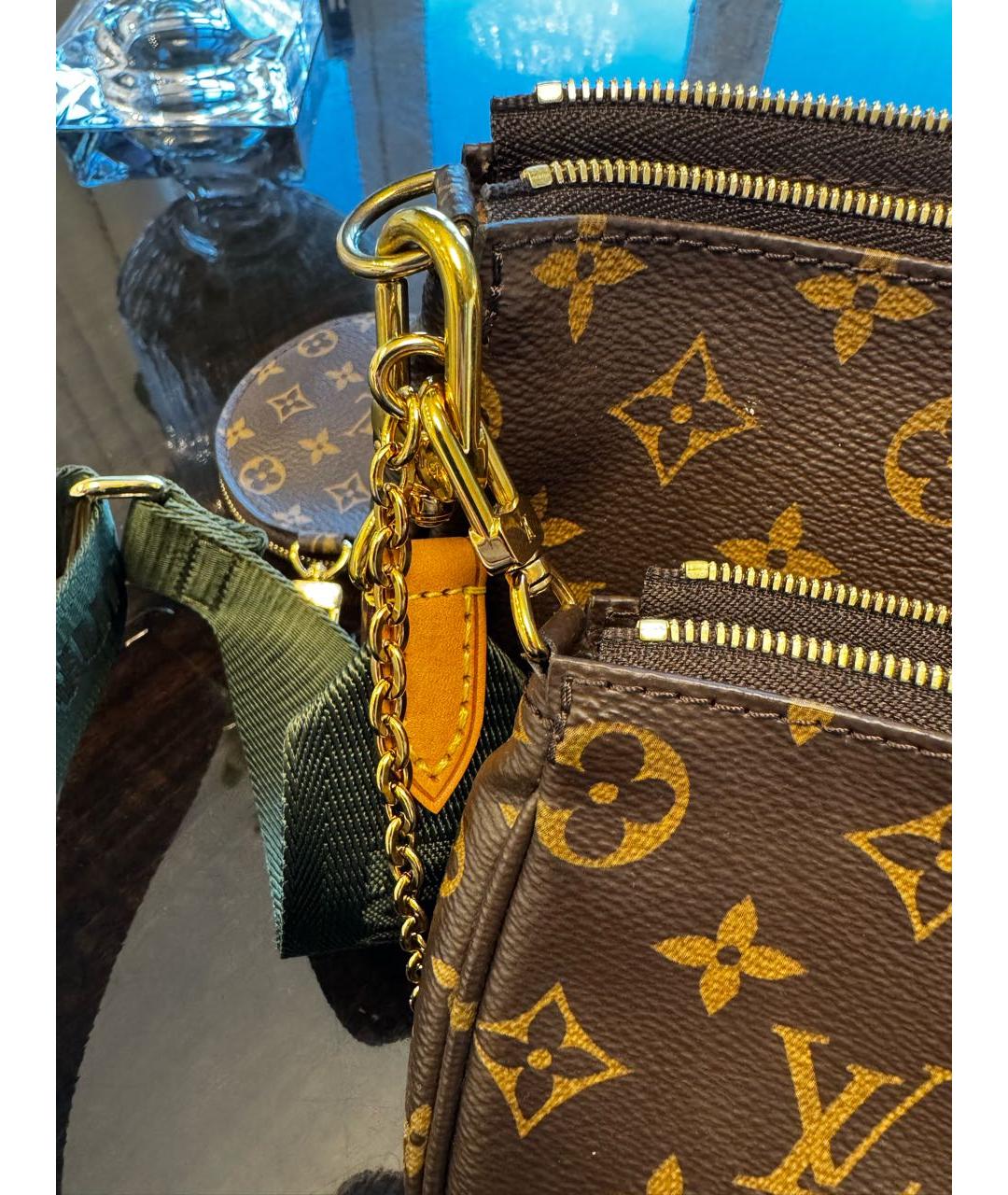 LOUIS VUITTON Коричневая кожаная сумка через плечо, фото 4
