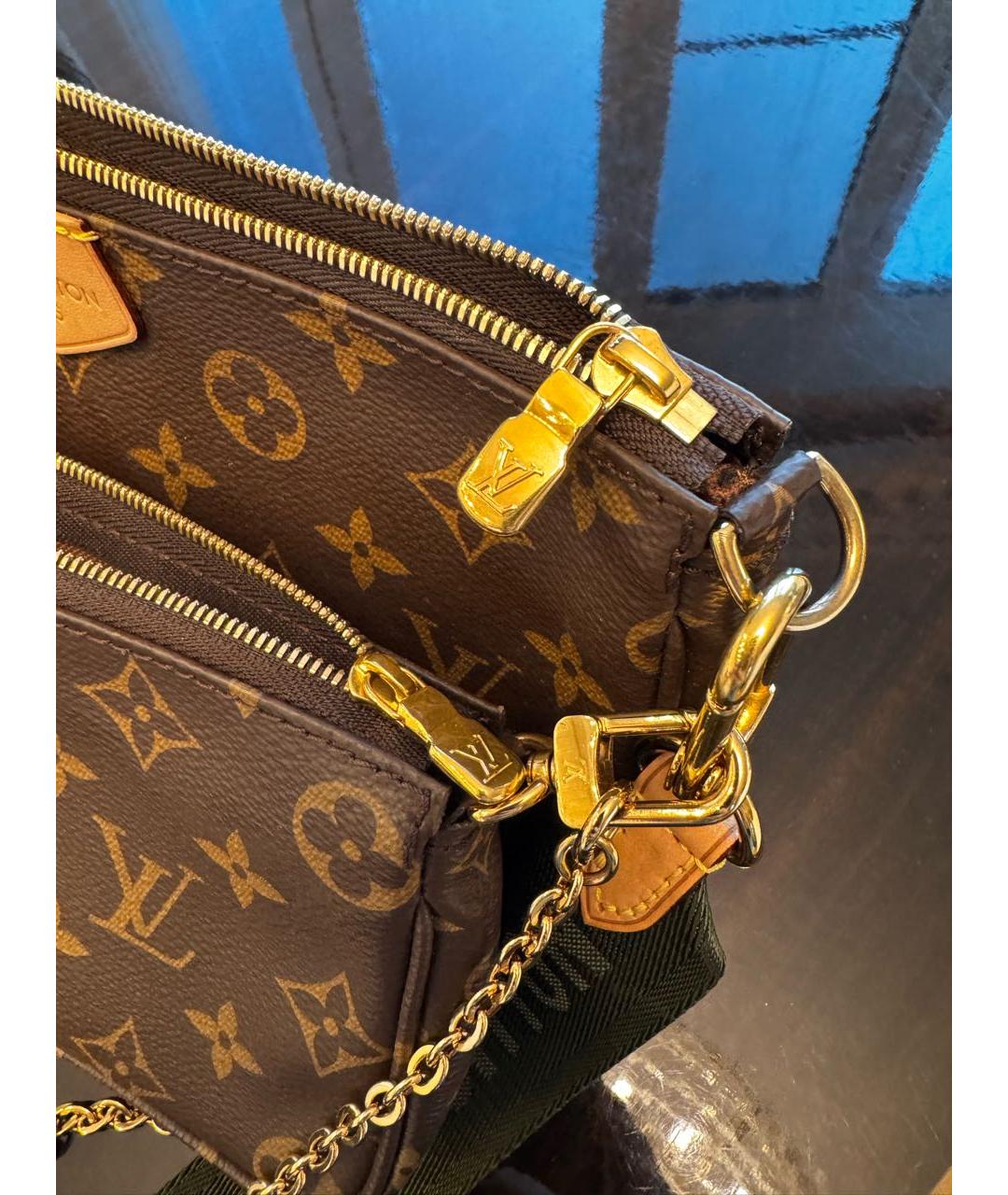 LOUIS VUITTON Коричневая кожаная сумка через плечо, фото 5