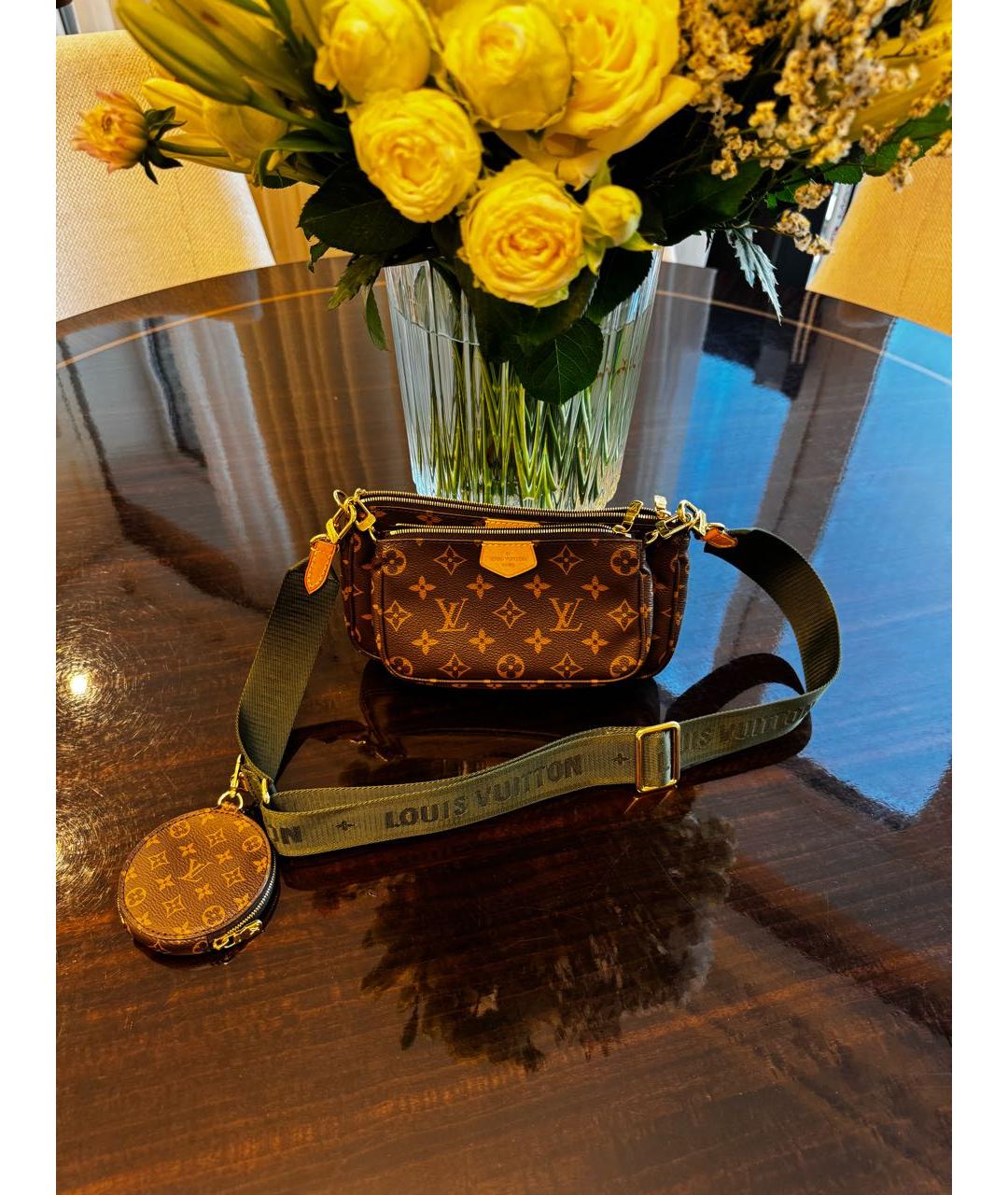 LOUIS VUITTON Коричневая кожаная сумка через плечо, фото 2