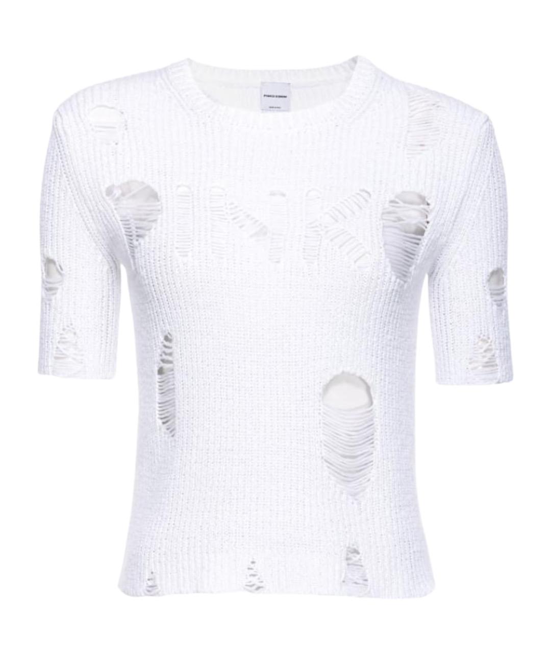 PINKO Белая хлопковая футболка, фото 1