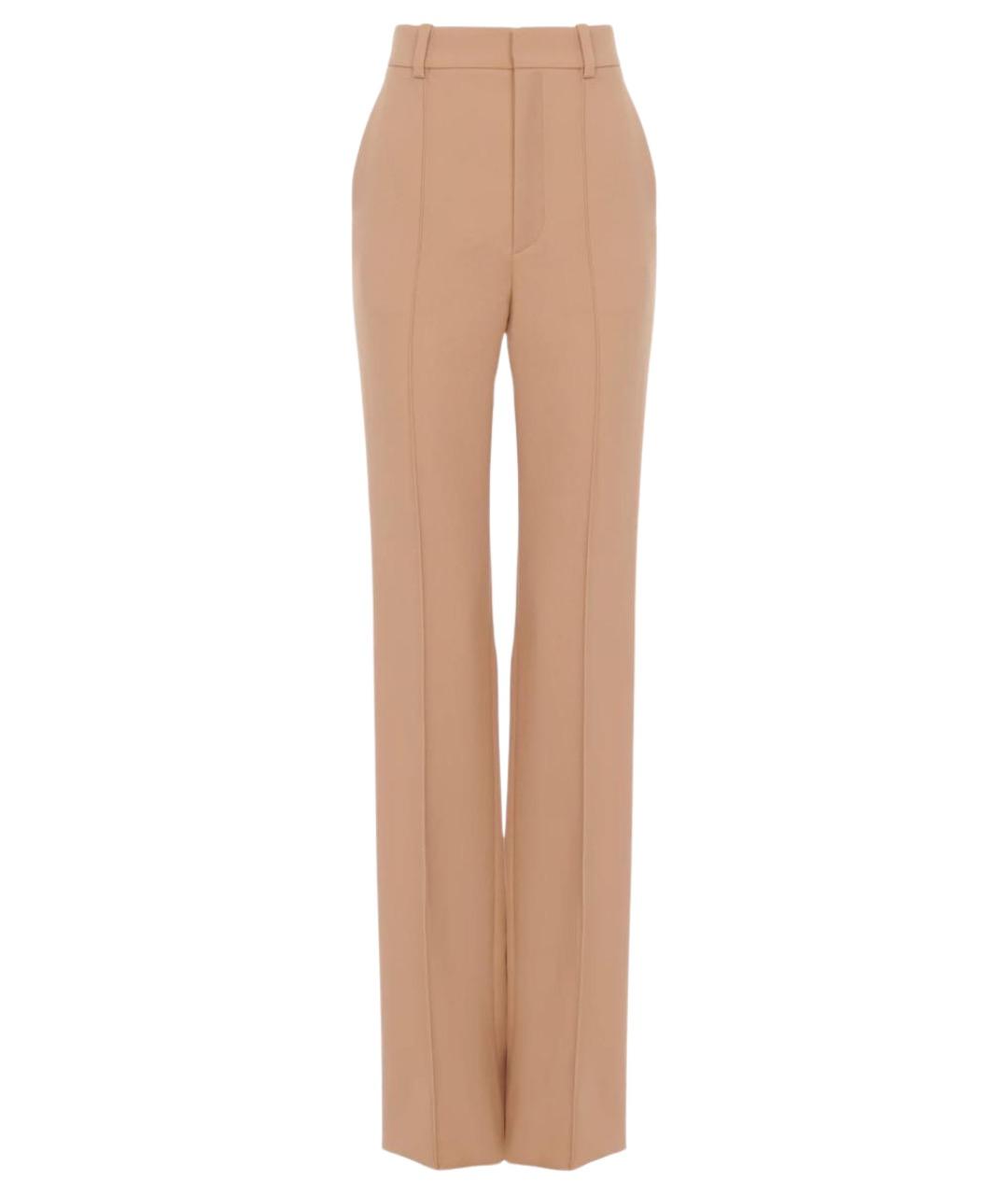 CHLOE Бежевые шерстяные прямые брюки, фото 1
