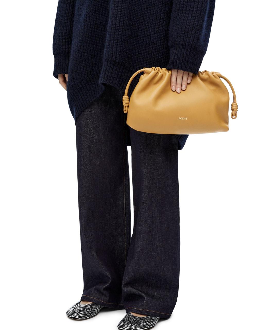 LOEWE Желтая кожаная сумка через плечо, фото 3