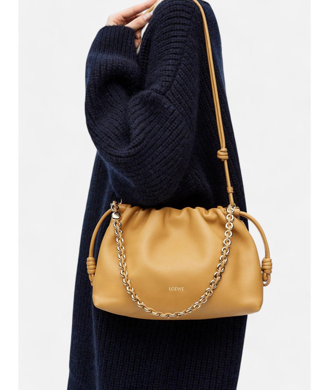 LOEWE Желтая кожаная сумка через плечо, фото 2