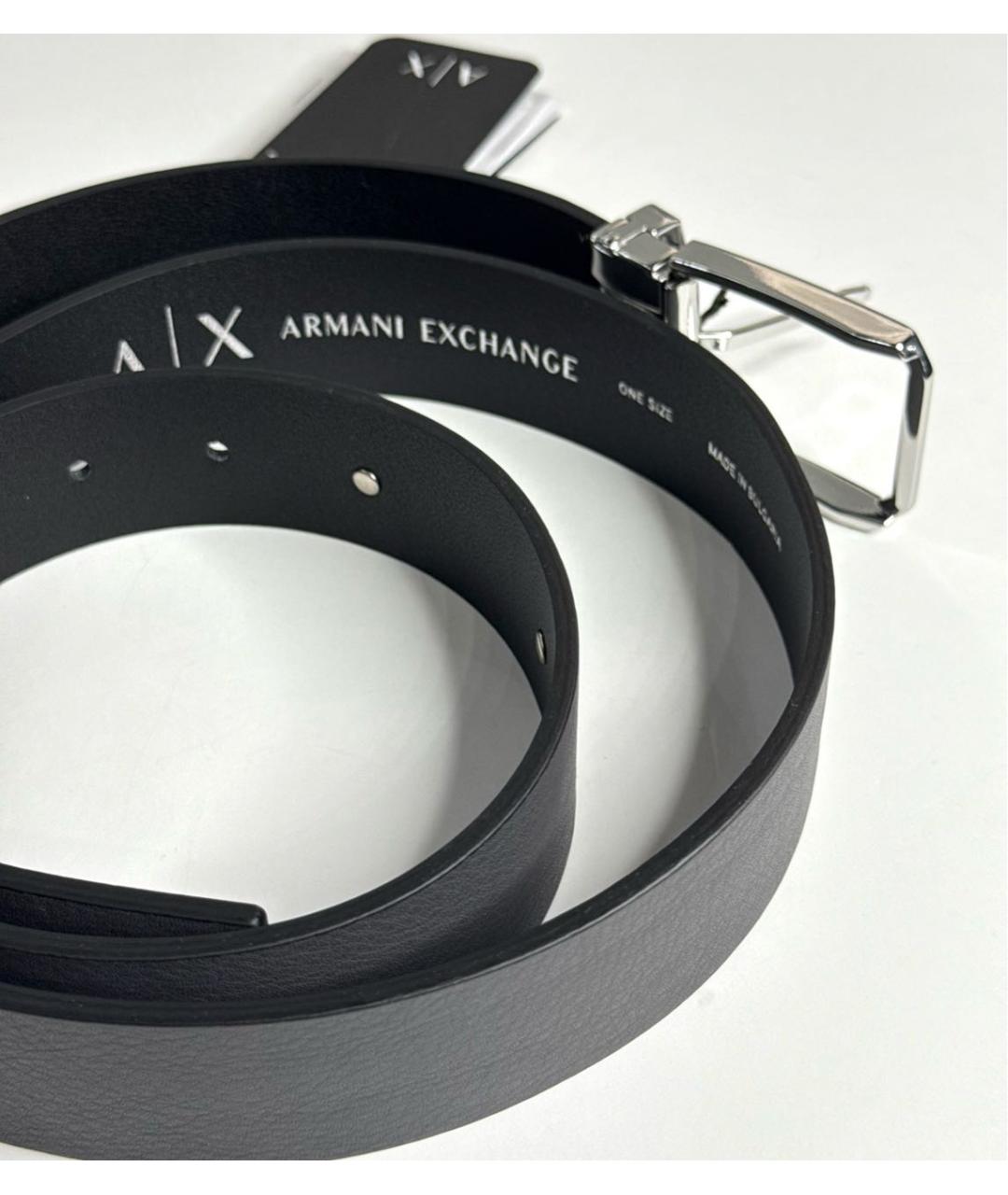 ARMANI EXCHANGE Черный кожаный ремень, фото 3