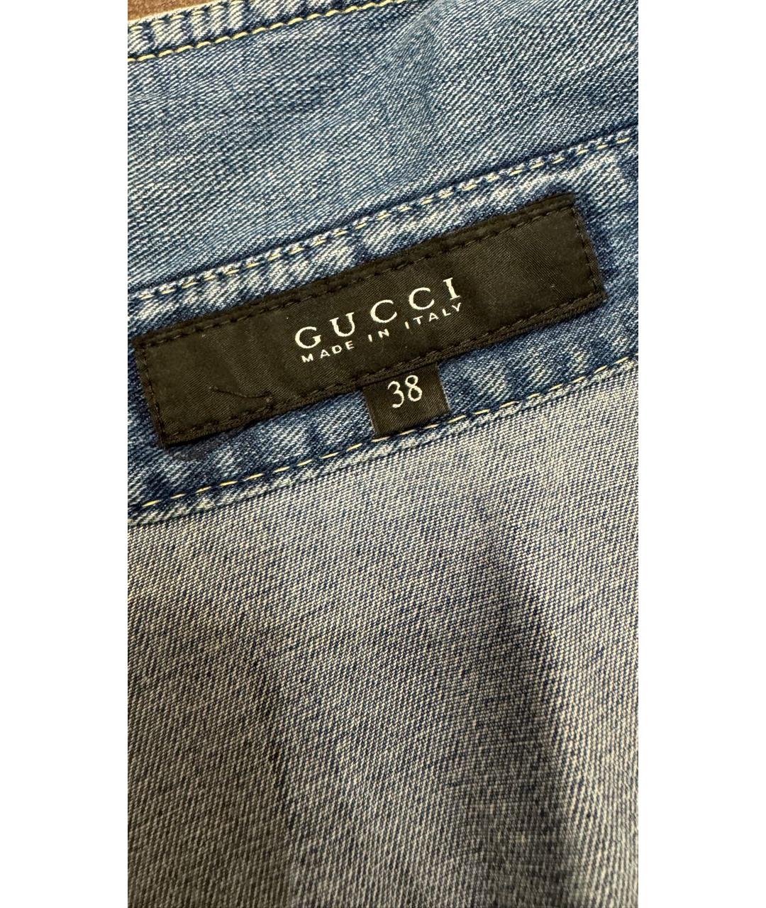 GUCCI Синяя деним рубашка, фото 4