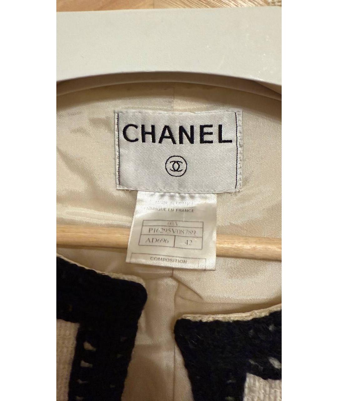 CHANEL Белое твидовое пальто, фото 3