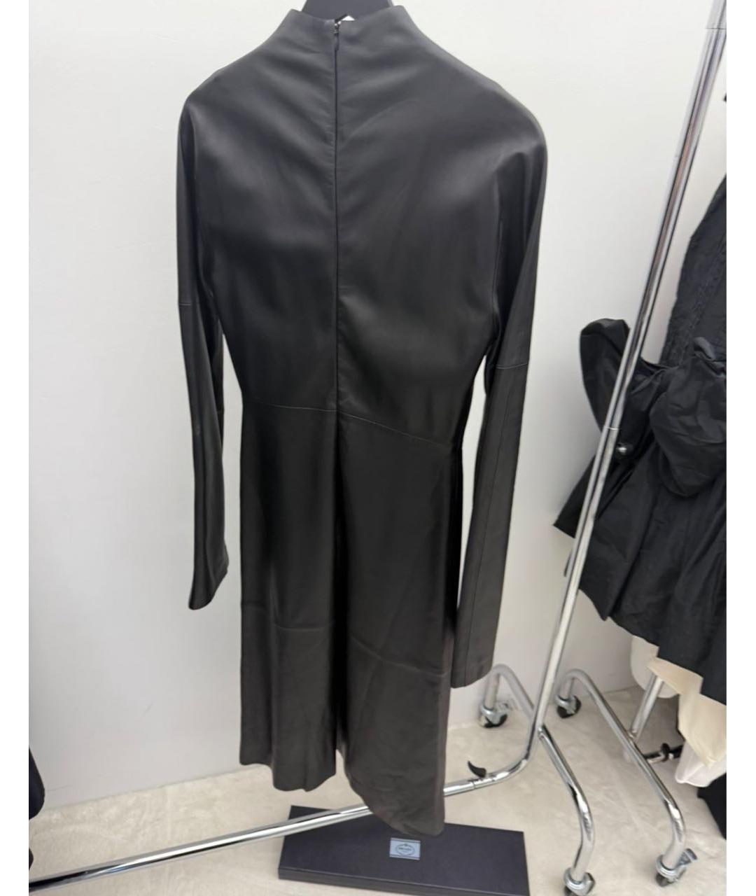 VETEMENTS Черное кожаное повседневное платье, фото 5