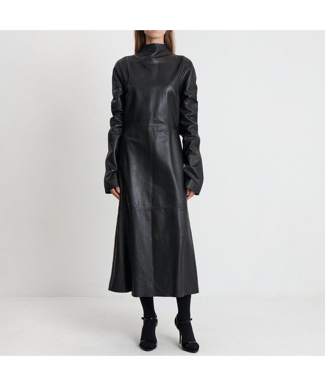VETEMENTS Черное кожаное повседневное платье, фото 9