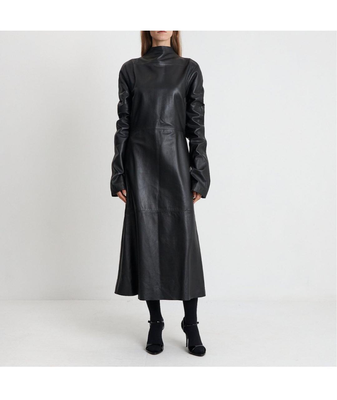 VETEMENTS Черное кожаное повседневное платье, фото 2
