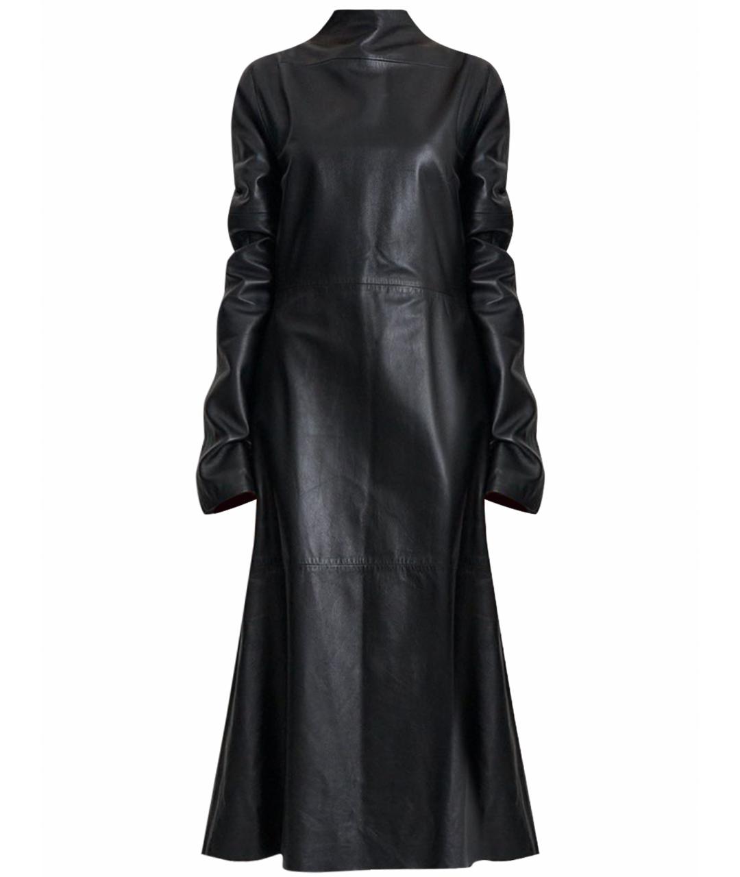 VETEMENTS Черное кожаное повседневное платье, фото 1