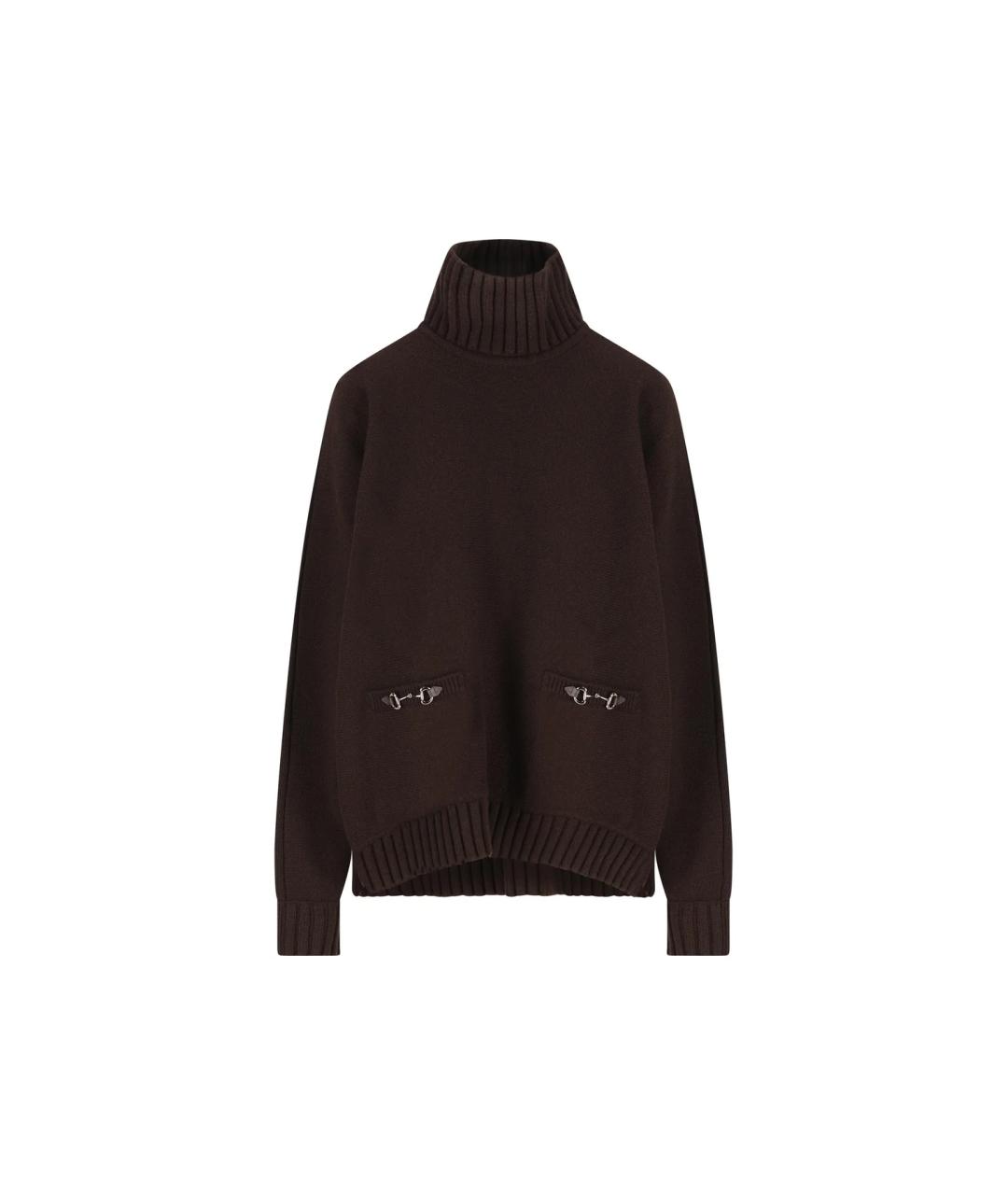 GUCCI Коричневый кашемировый джемпер / свитер, фото 1