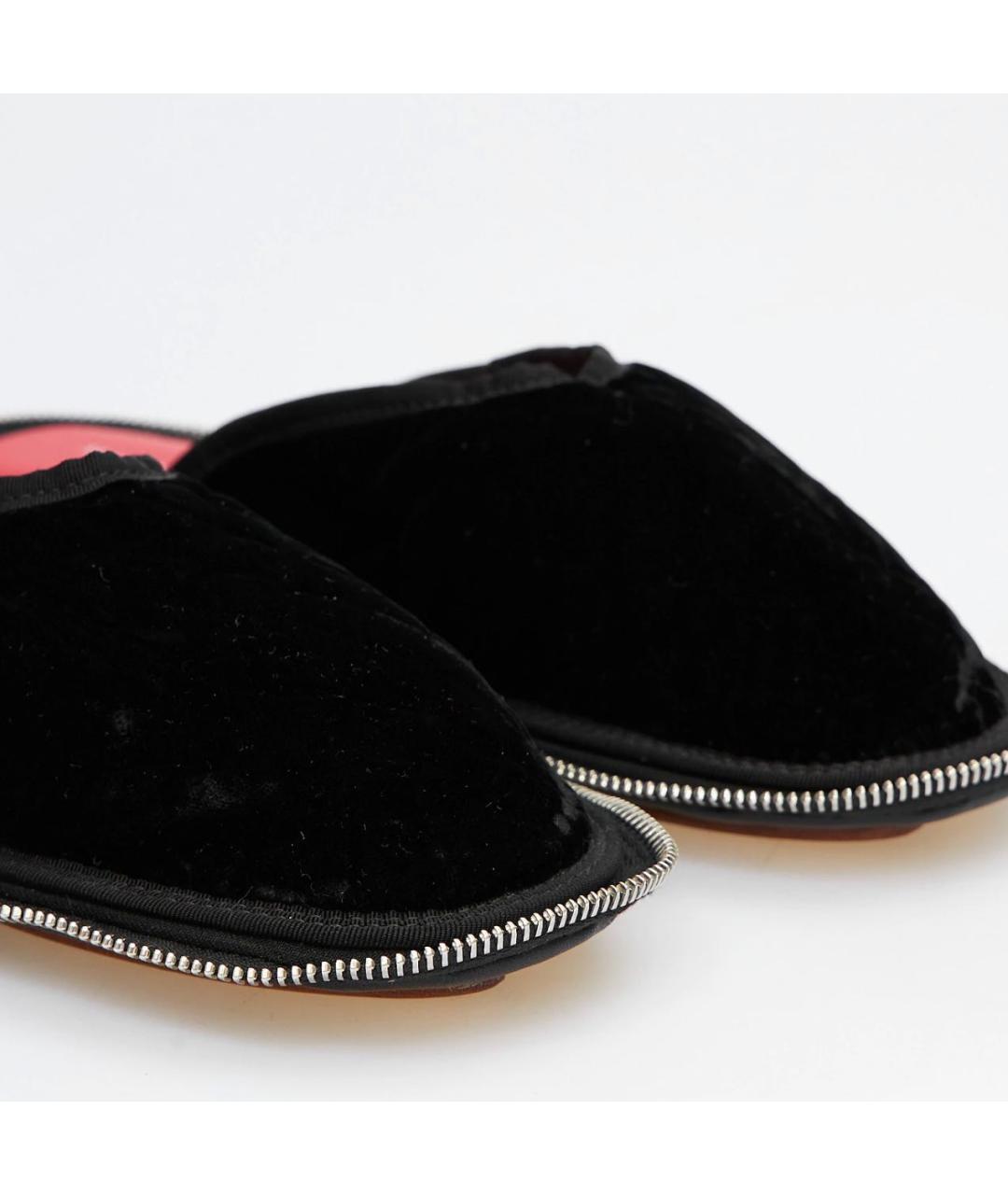 MAISON MARGIELA Черные бархатные мюли, фото 4