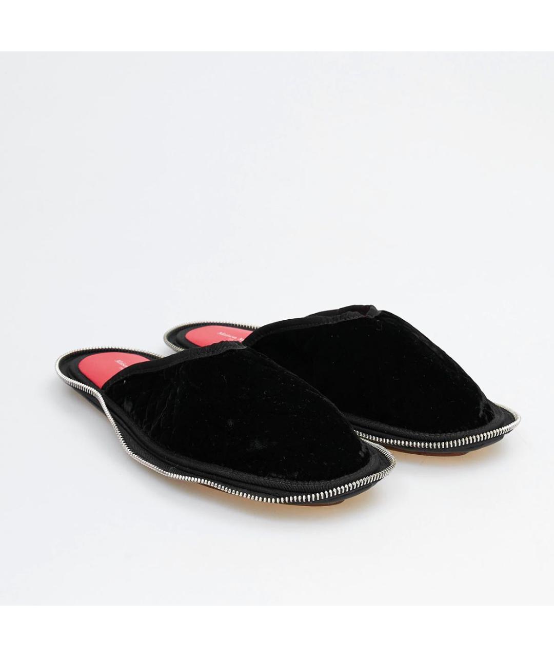 MAISON MARGIELA Черные бархатные мюли, фото 2