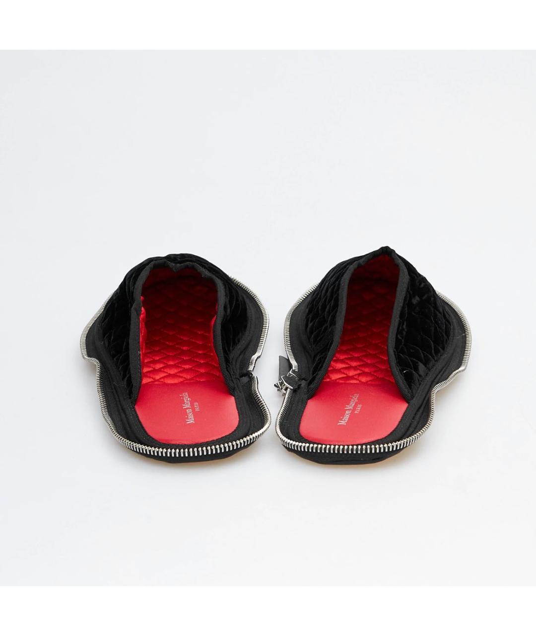 MAISON MARGIELA Черные бархатные мюли, фото 3