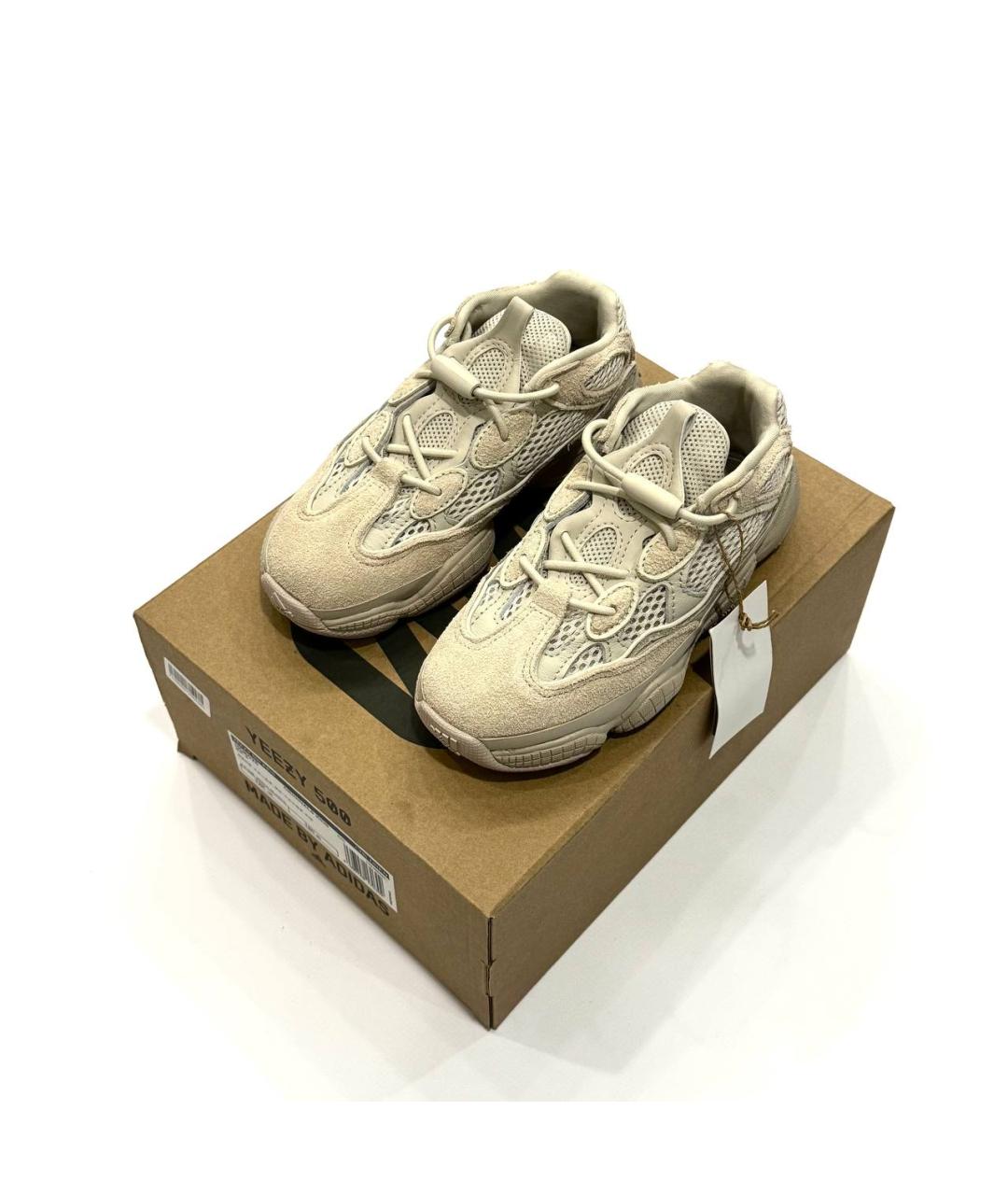 ADIDAS YEEZY Бежевые замшевые кеды, фото 6