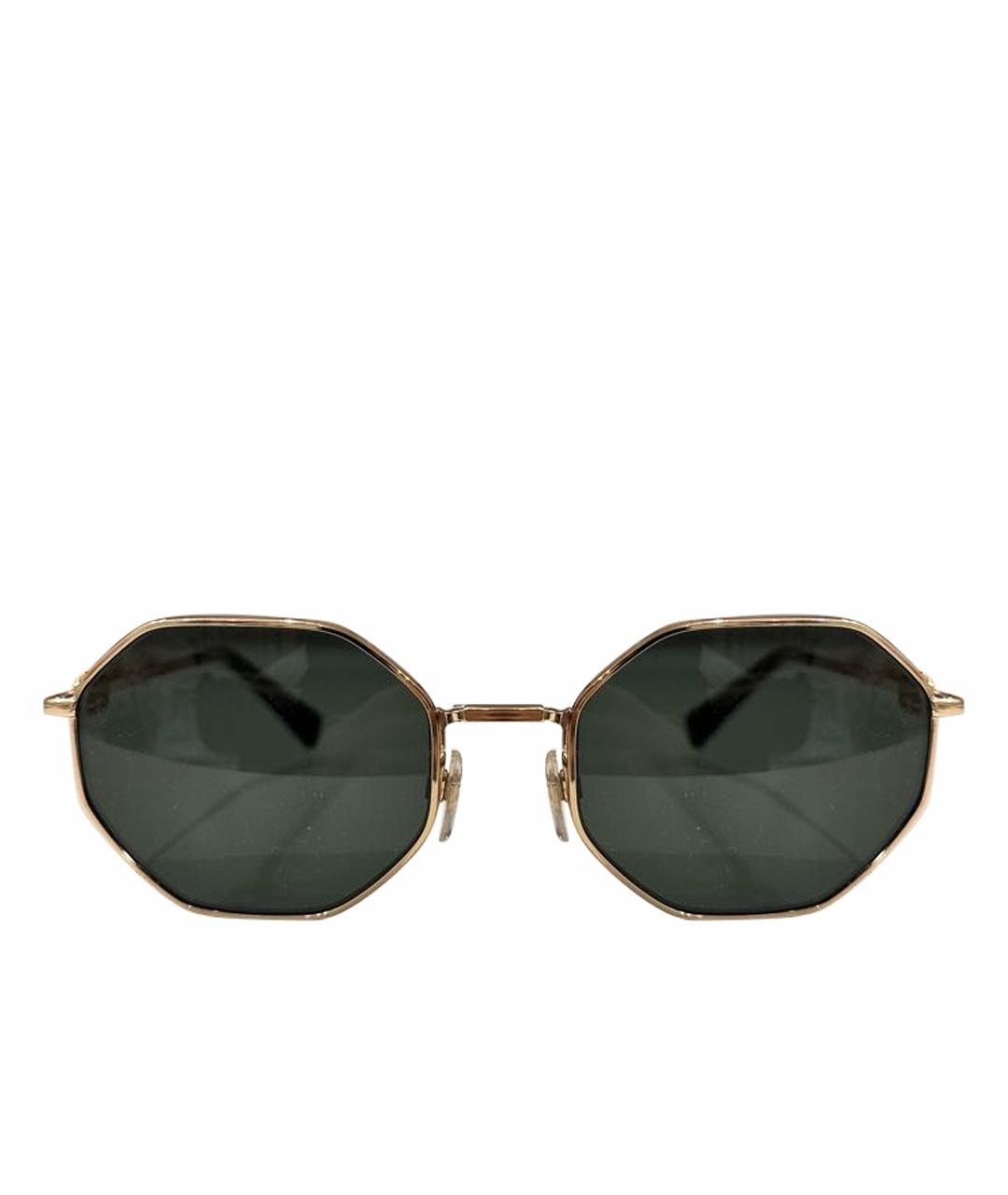 VALENTINO Золотые металлические солнцезащитные очки, фото 1