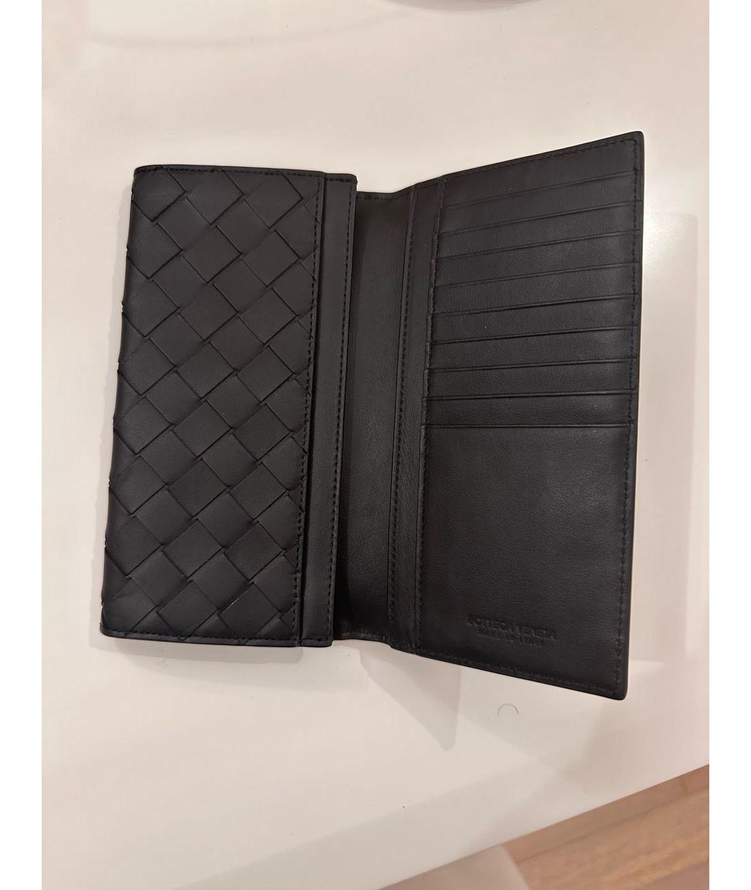 BOTTEGA VENETA Черный кожаный кошелек, фото 3