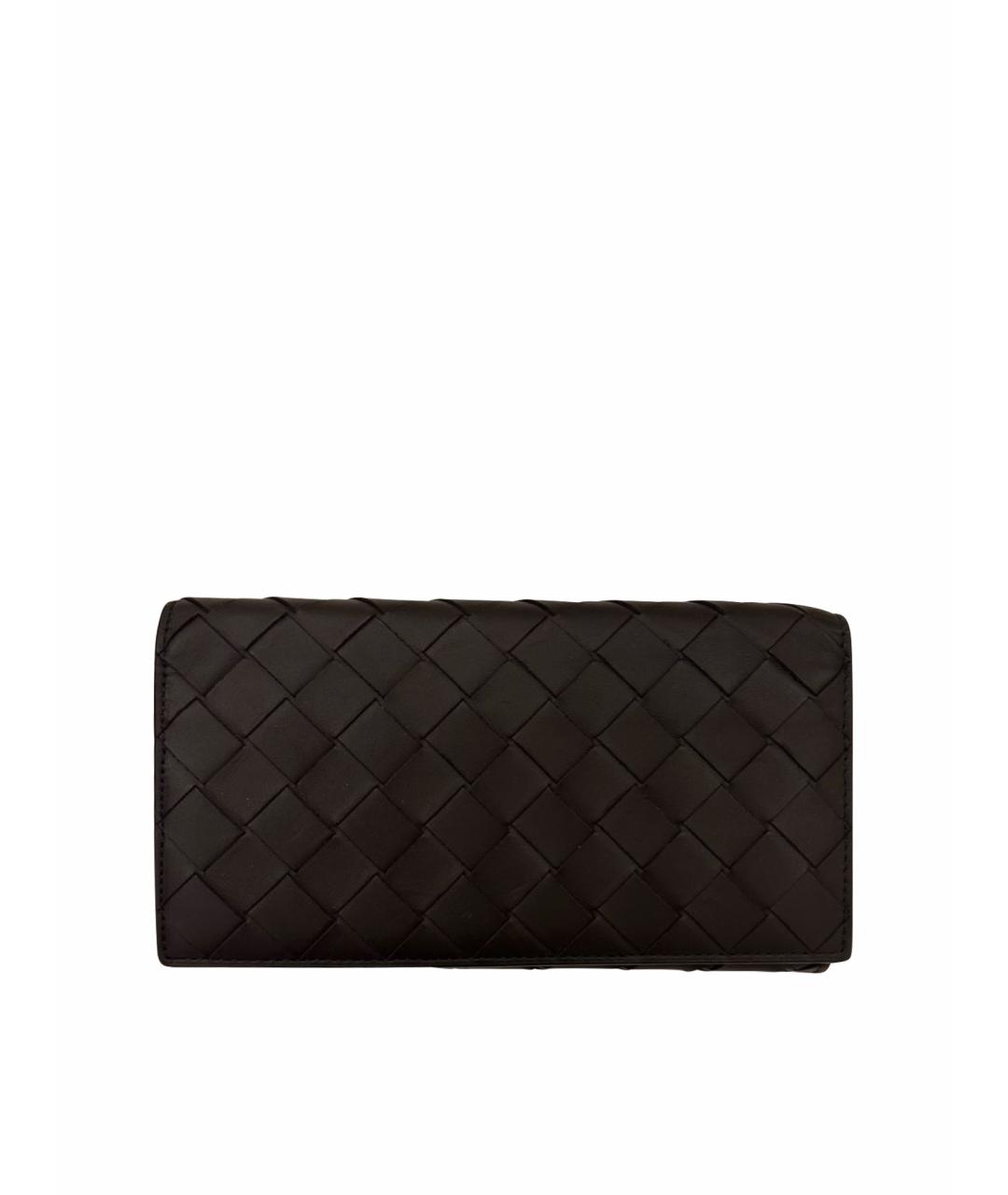 BOTTEGA VENETA Черный кожаный кошелек, фото 1