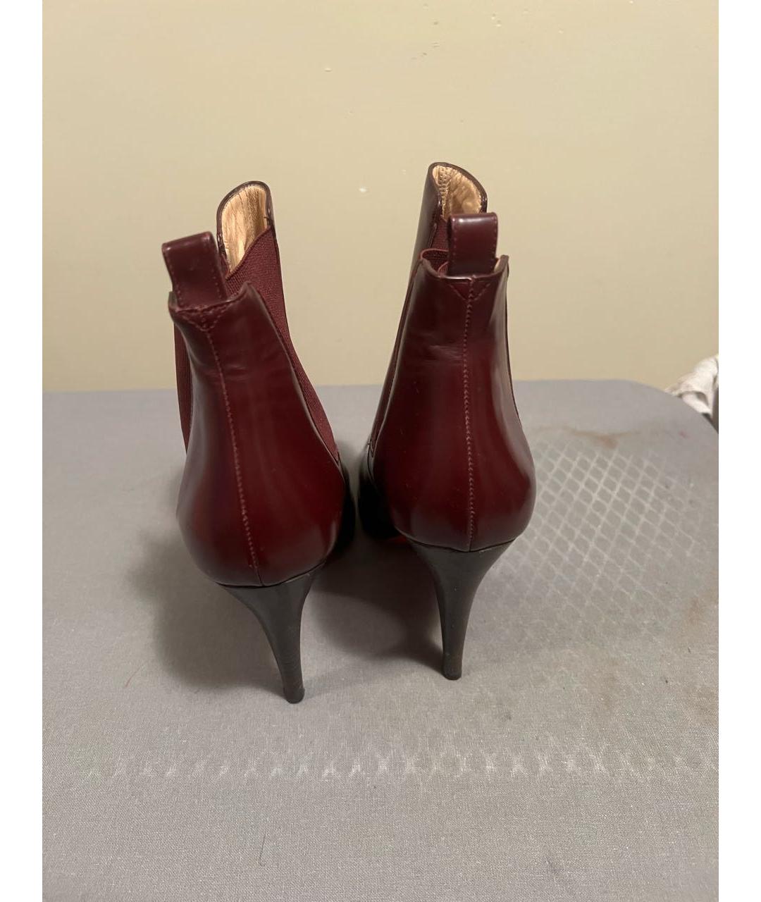 CHRISTIAN LOUBOUTIN Бордовые кожаные ботильоны, фото 4