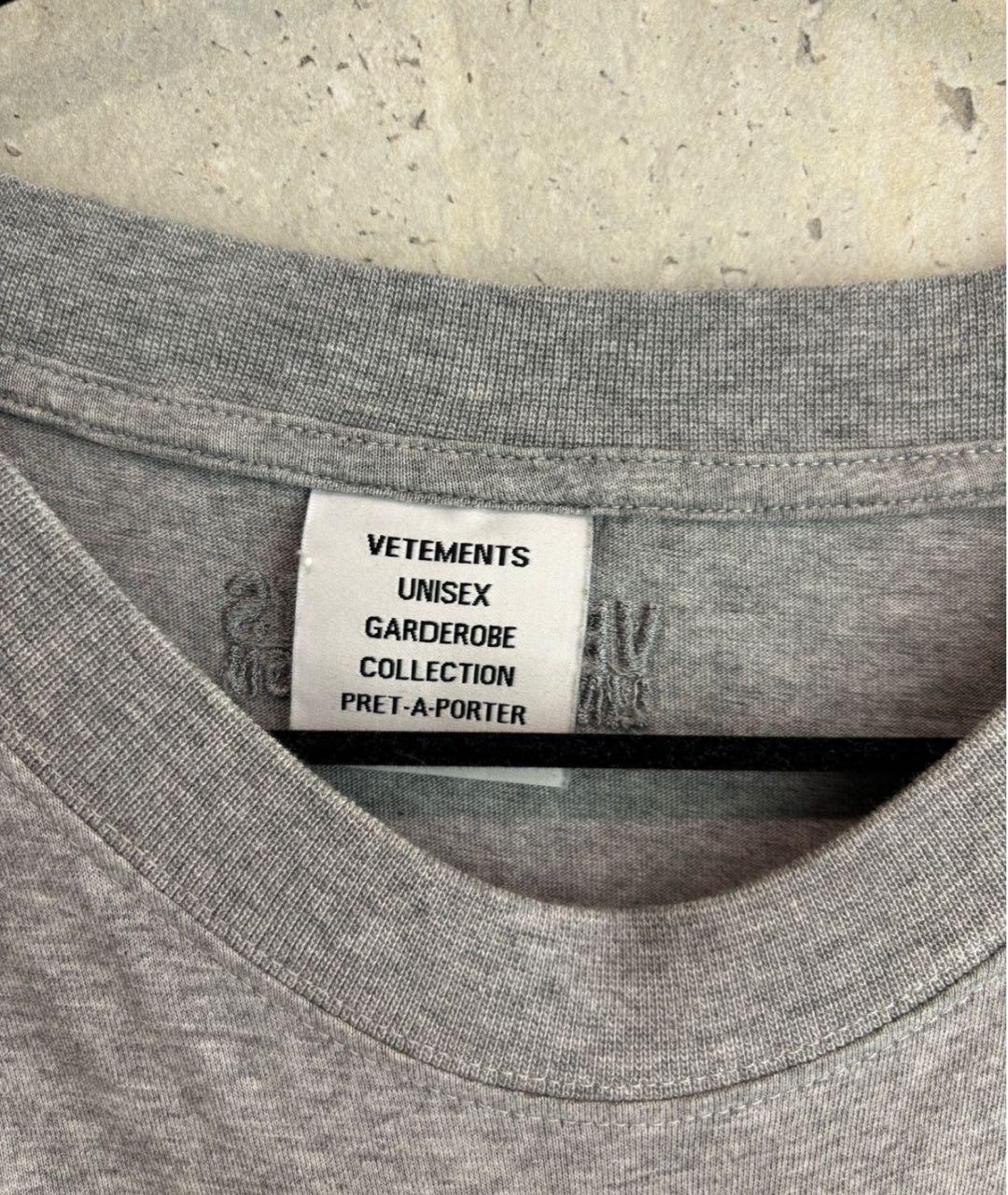 VETEMENTS Серая хлопковая футболка, фото 5