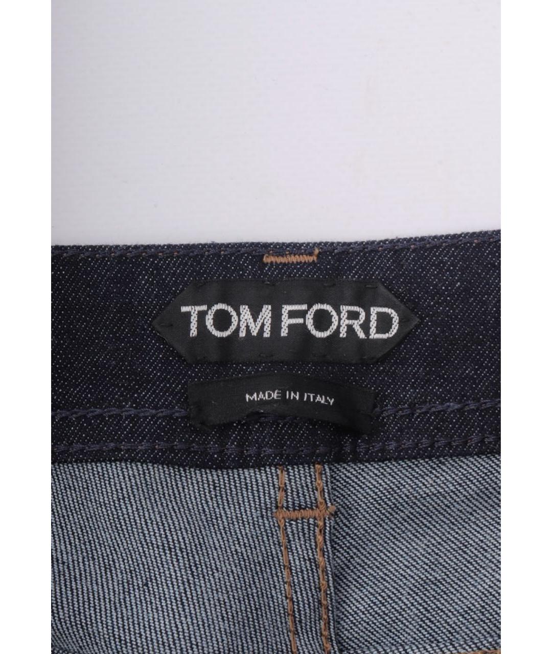 TOM FORD Темно-синие хлопковые джинсы клеш, фото 3