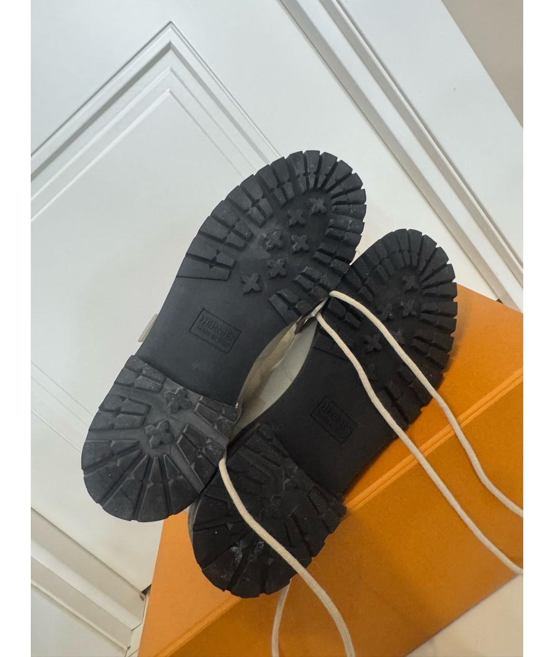 HERMES Белые кожаные ботинки, фото 6