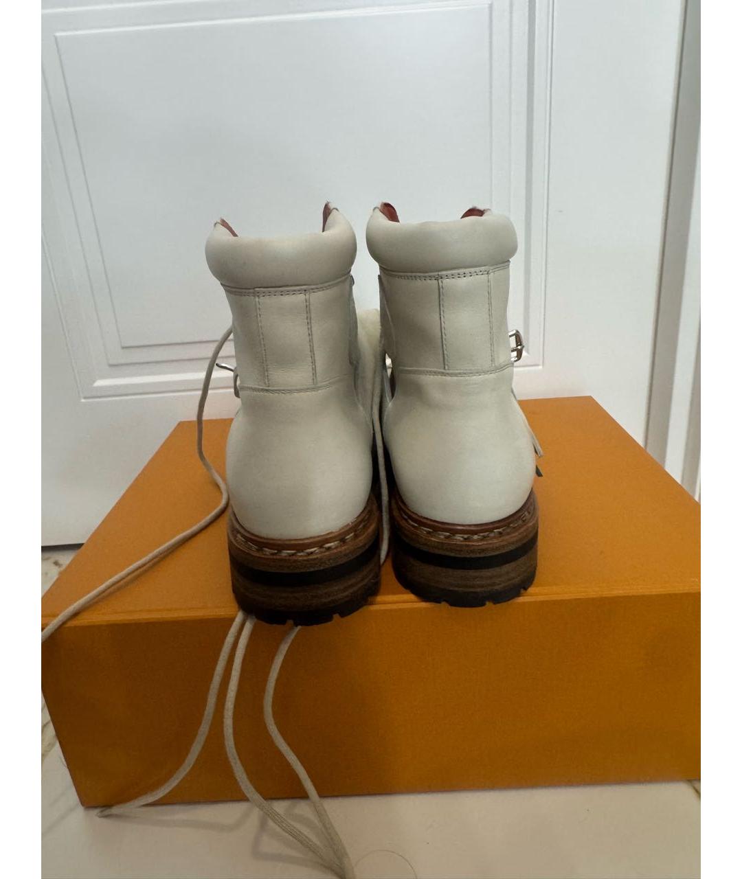 HERMES Белые кожаные ботинки, фото 4