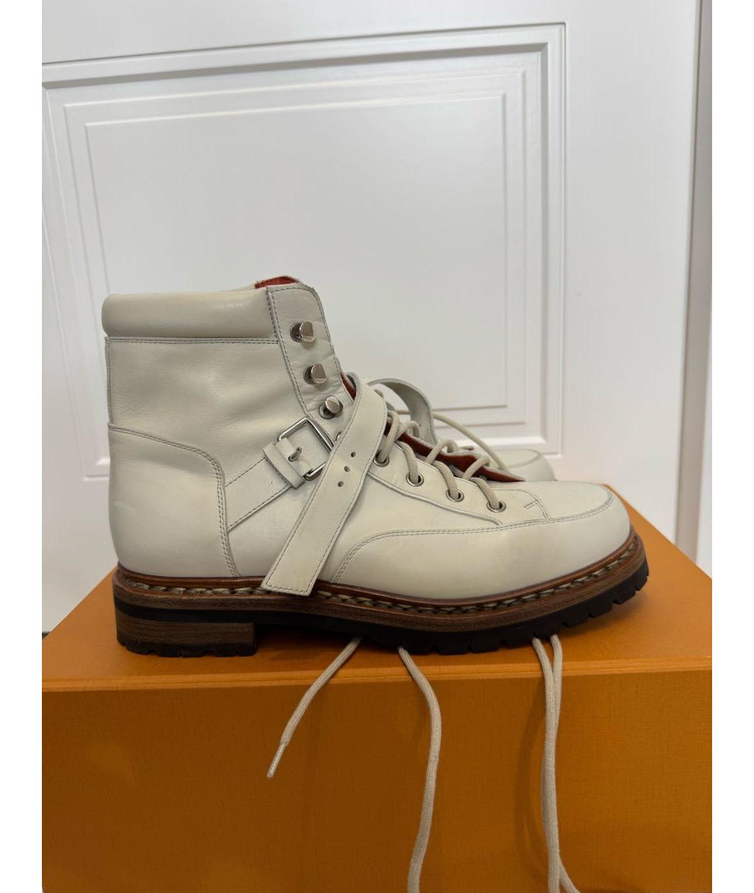 HERMES Белые кожаные ботинки, фото 5