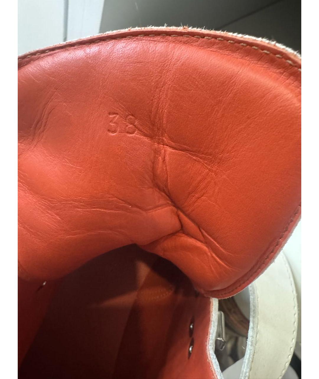 HERMES Белые кожаные ботинки, фото 7