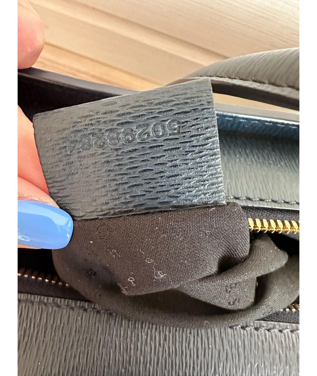 HUGO BOSS Темно-синяя кожаная сумка с короткими ручками, фото 6