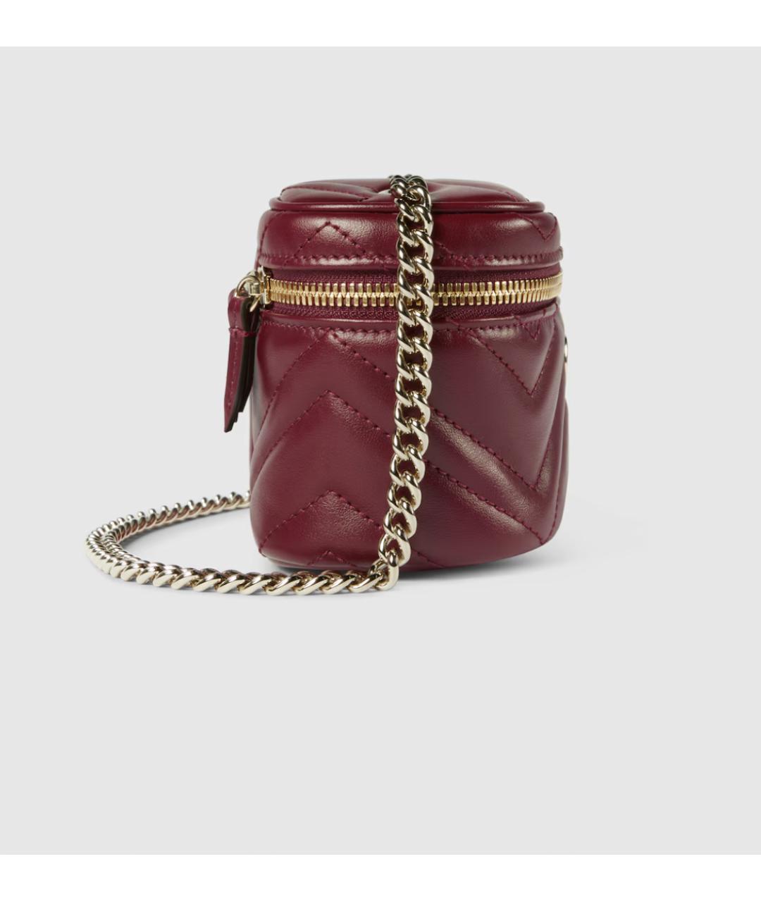 GUCCI Бордовая кожаная сумка через плечо, фото 6