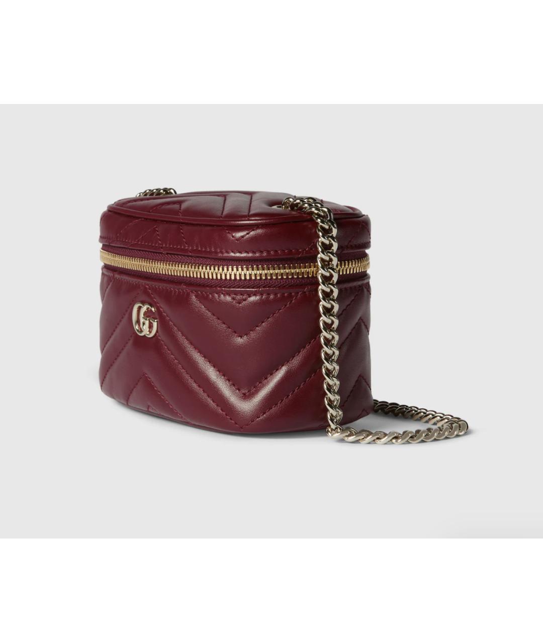 GUCCI Бордовая кожаная сумка через плечо, фото 4
