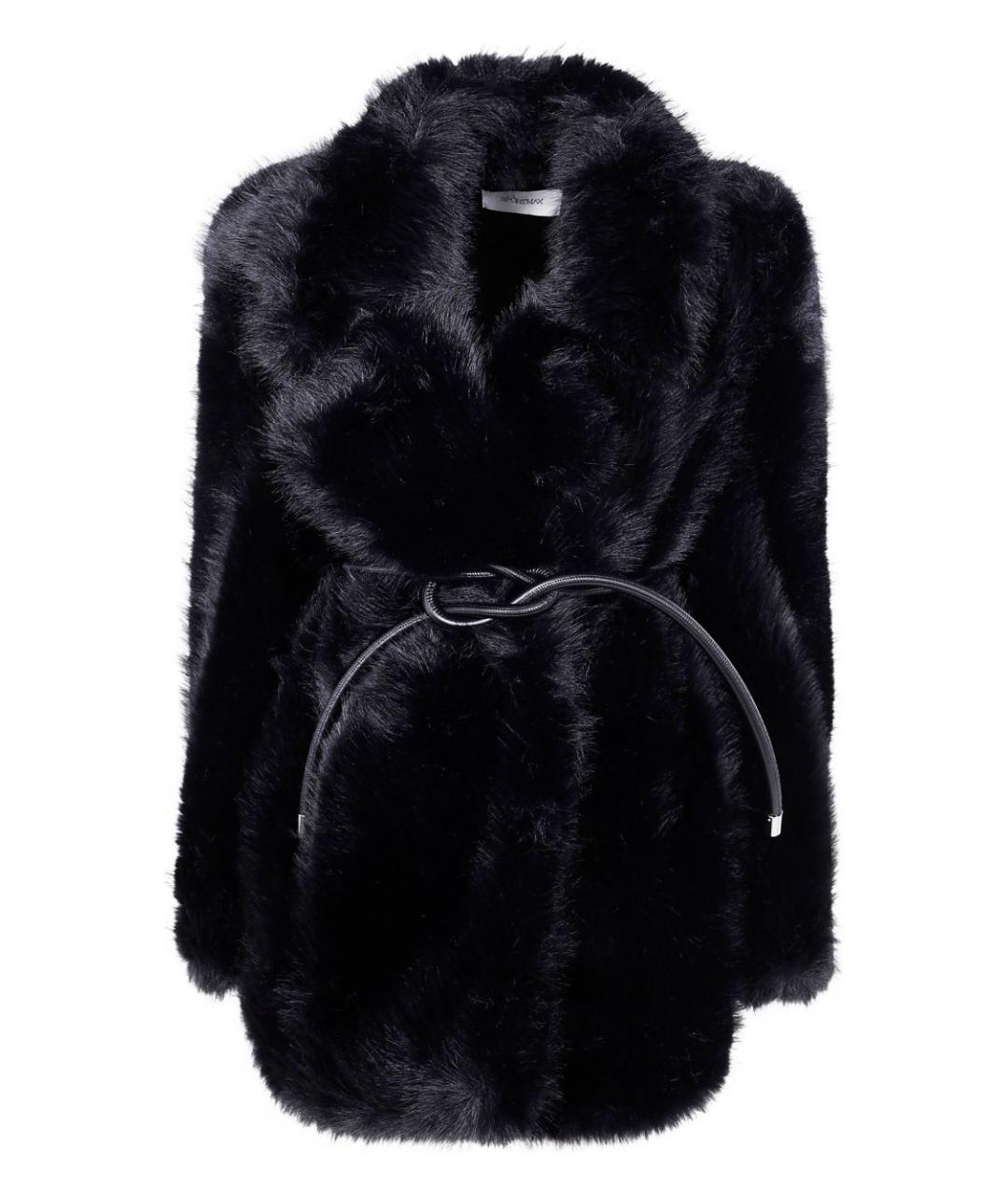SPORTMAX Черная полиэстеровая шуба, фото 1