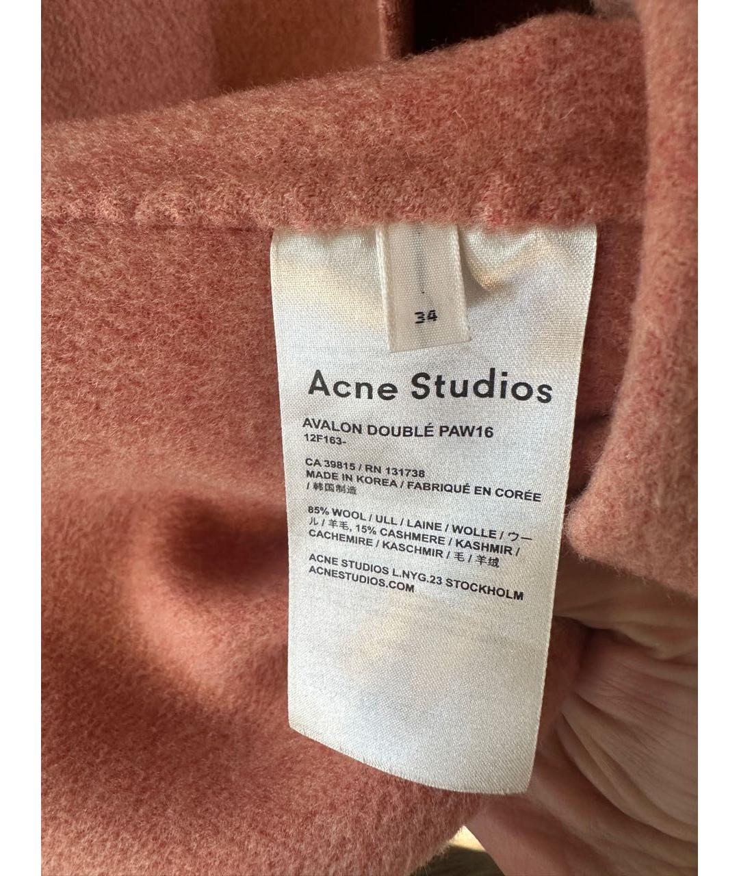 ACNE STUDIOS Коралловое кашемировое пальто, фото 6