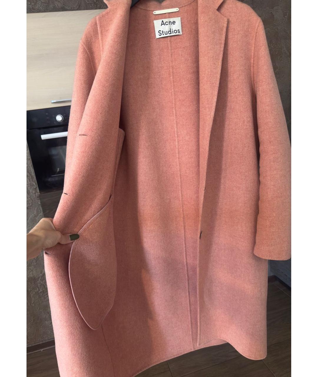 ACNE STUDIOS Коралловое кашемировое пальто, фото 7