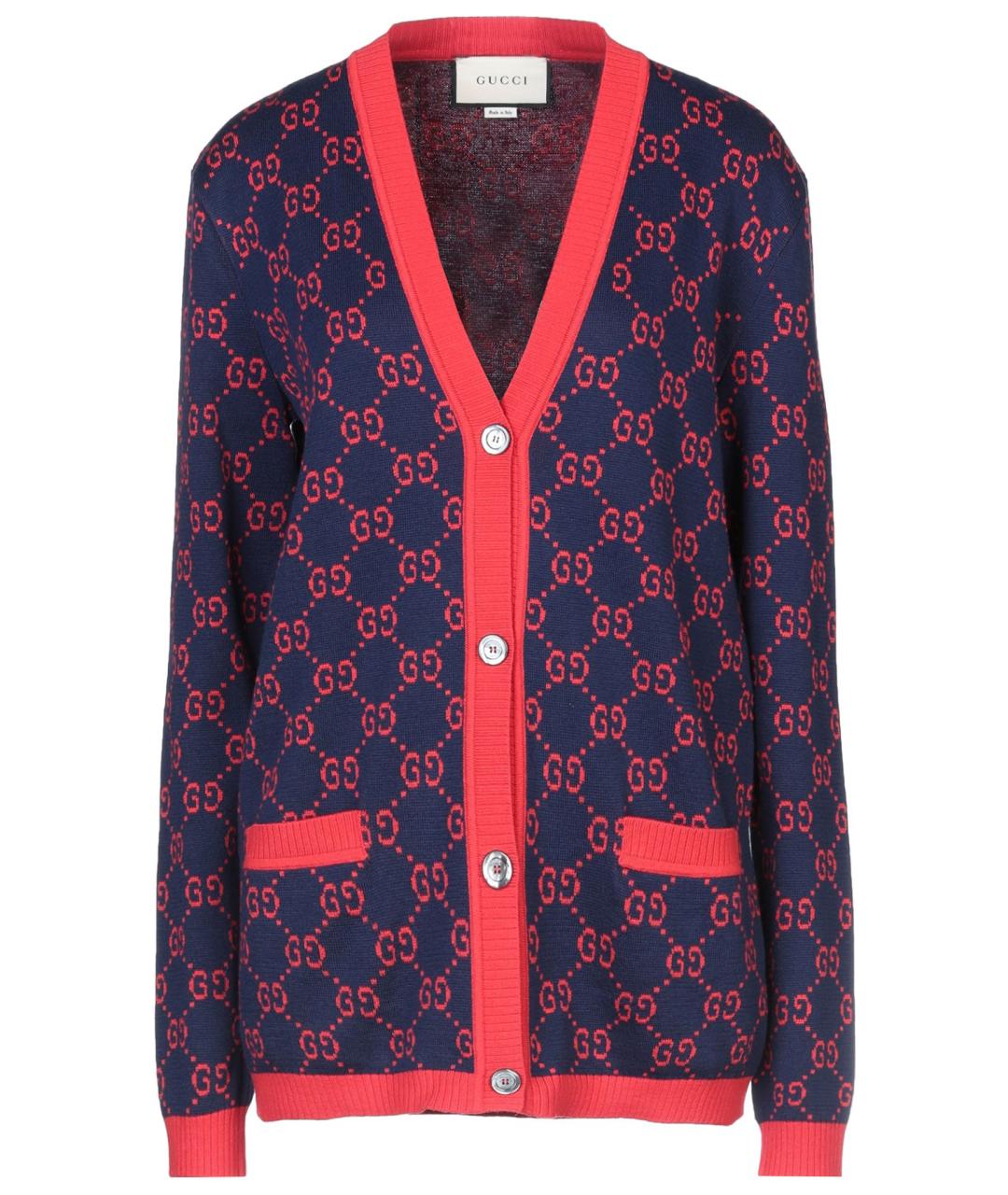 GUCCI Синий шерстяной кардиган, фото 1