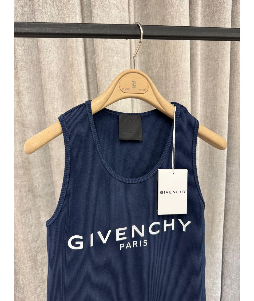 GIVENCHY Синее хлопковое повседневное платье, фото 3