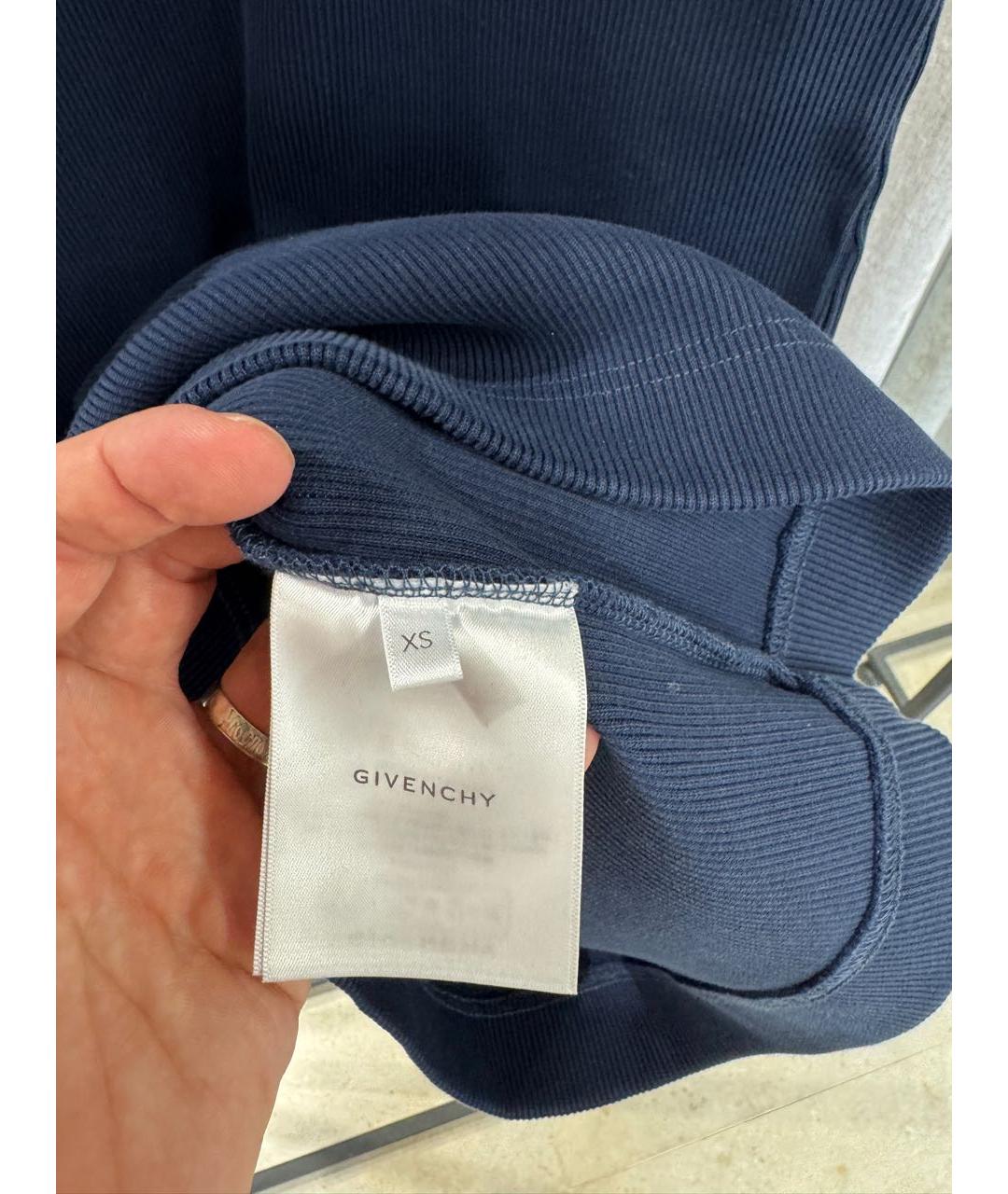 GIVENCHY Синее хлопковое повседневное платье, фото 4